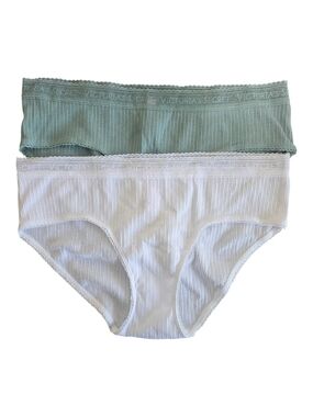 NWT Victoria’s Secret XL Hipster Hiphugger Panties Ribbed Cotton Blend Lace Set